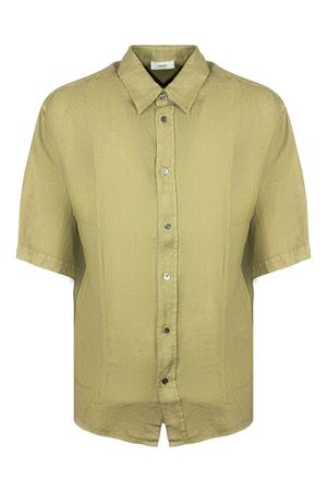 Green linen shirt MAURO GRIFONI | G6AB0041ABU73G